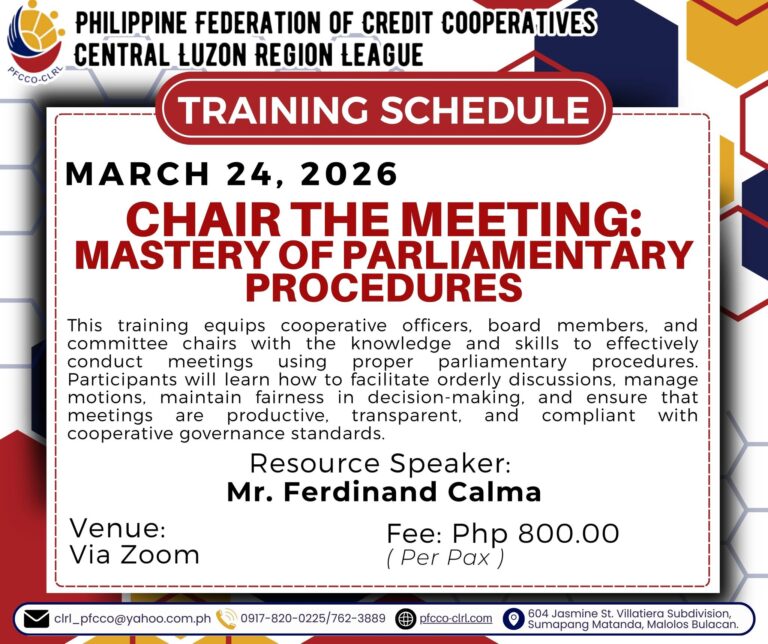 CHAIR THE MEETING: Mastery of Parliamentary Procedures